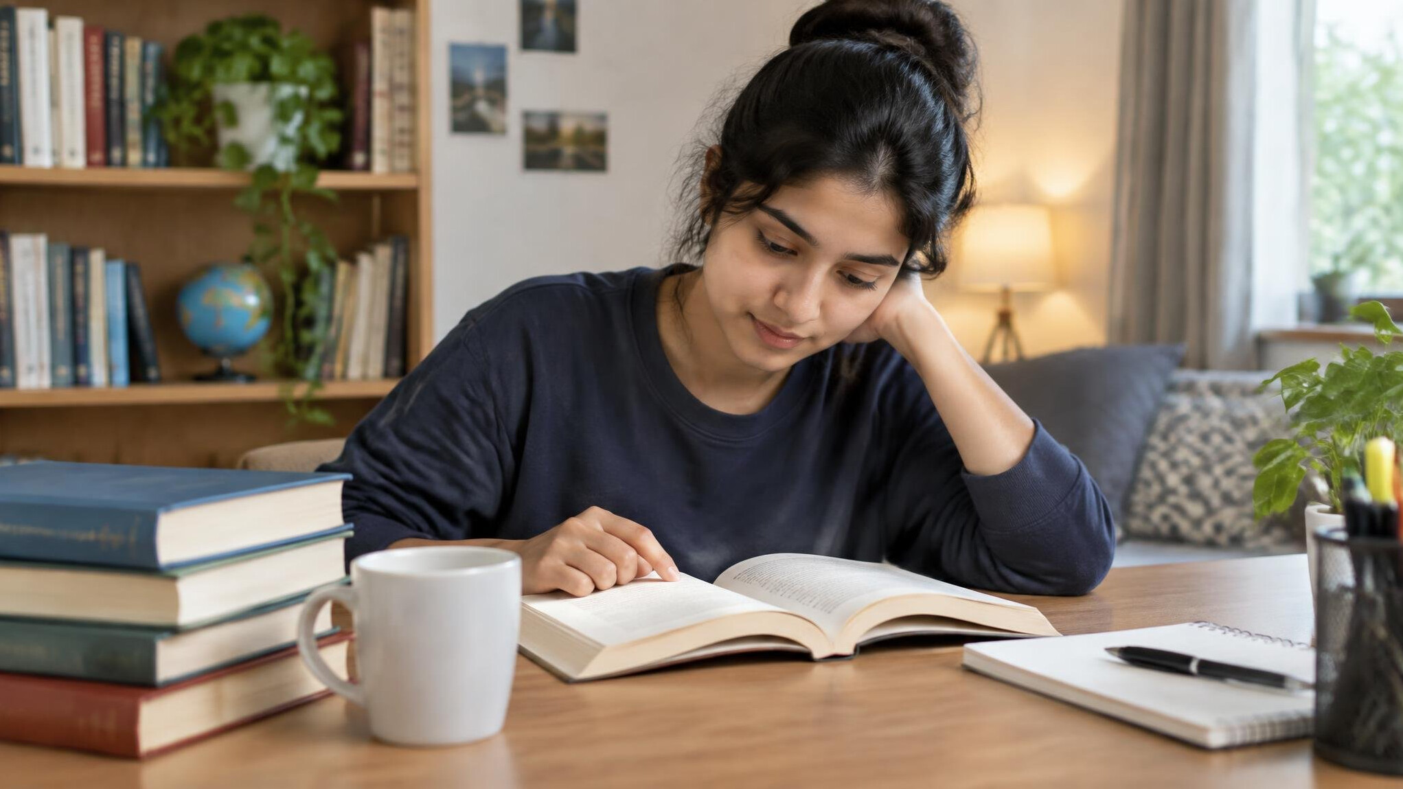 person reading book