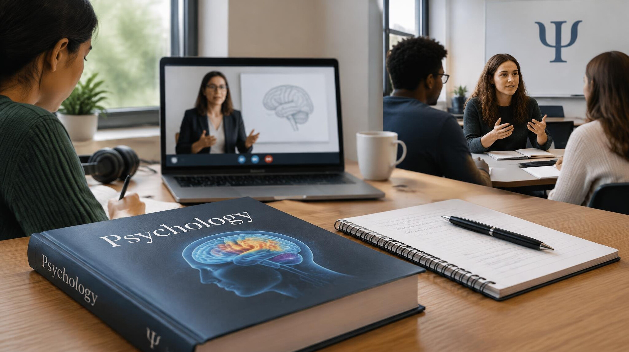 psychology book on table